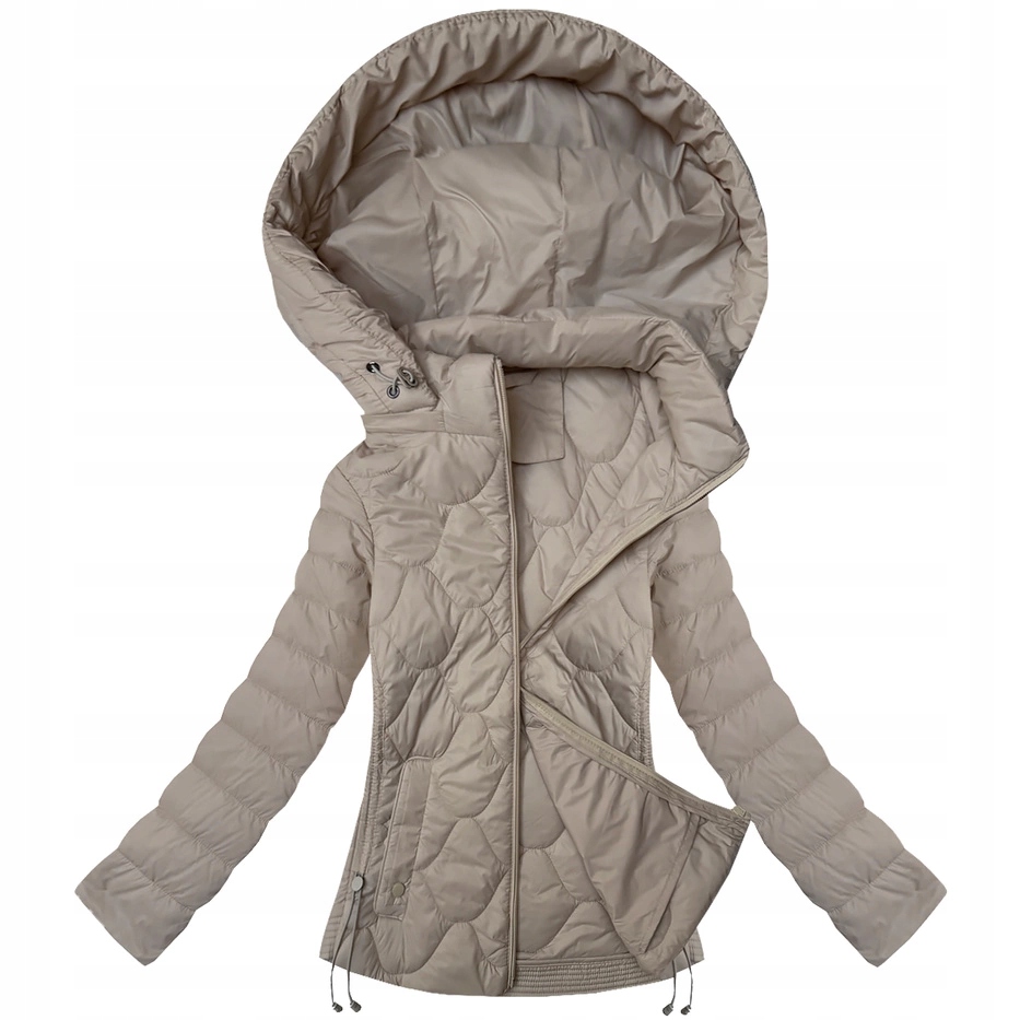Pikovaná Bunda Kapuce 16M9239 Béžová L (40)