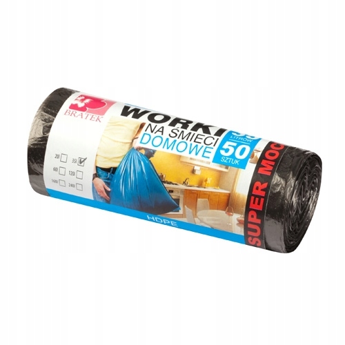 

worki na śmieci domowe 35L, 50 sztuk, bardzo mocne