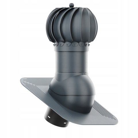 Rotačný krb Rotoline pod šindeľ/pape fi 150 mm, guľovitý, antracitový