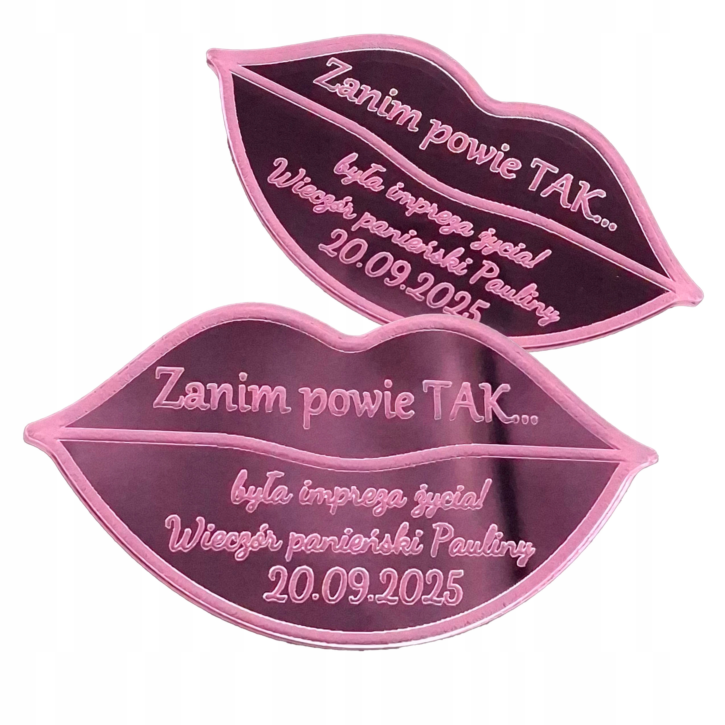 PERSONALIZOWANY MAGNES WIECZÓR PANIEŃSKI W KSZTAŁCIE UST PODZIĘKOWANIA