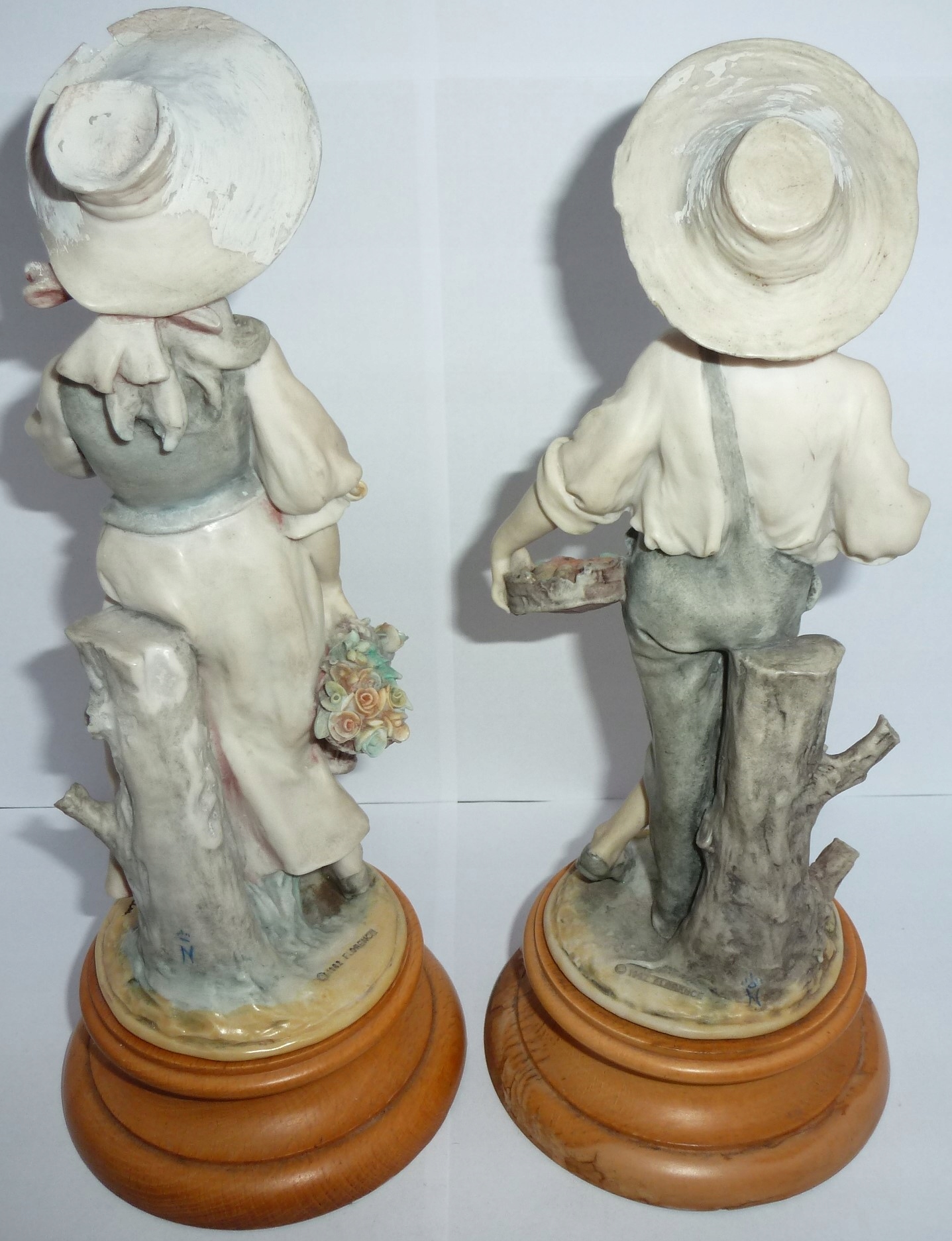 CHŁOPIEC Z JABŁKAMI DZIEWCZYNKA Z KOSZEM KWIATÓW Giuseppe Armani