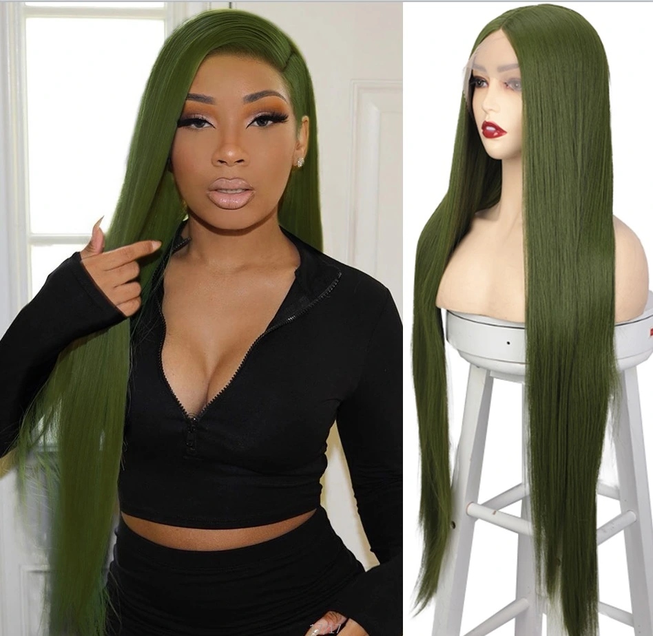 Zelená paruka Greenie se síťkou (lace front)