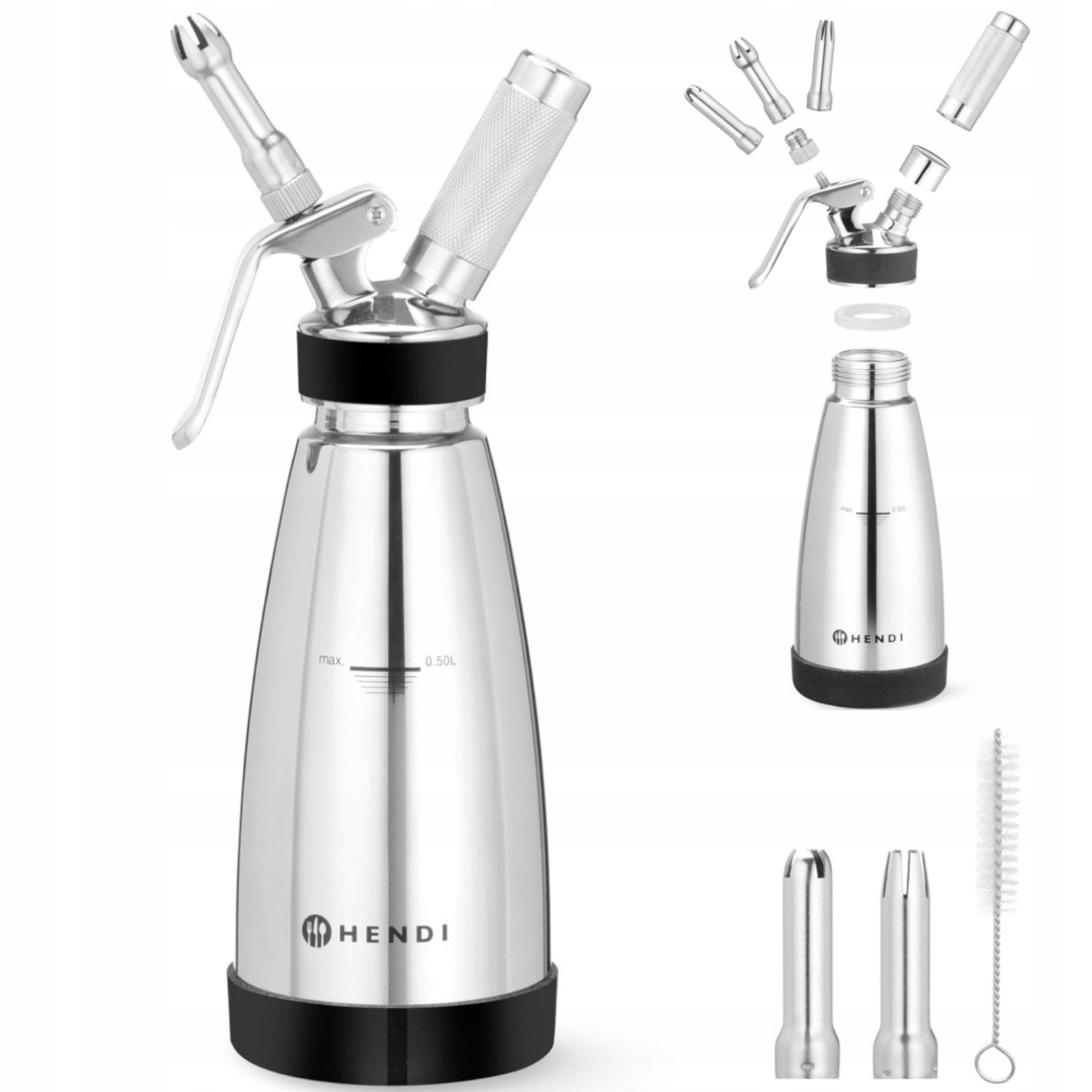 Termo Sifon Pro Teplé Studené Omáčky Se 3 Nástavci 0.5 L, Gastronomický