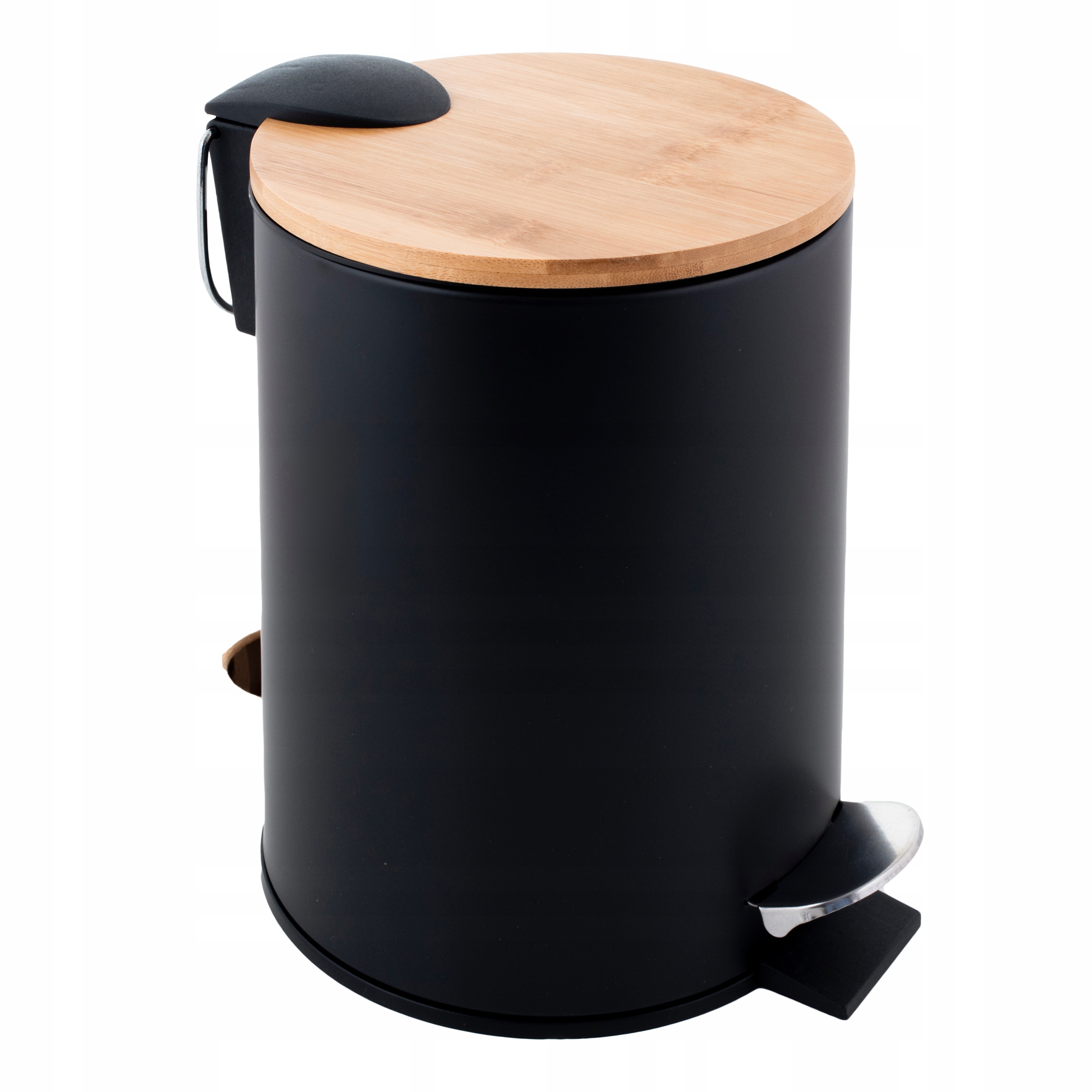 KOSZ NA ŚMIECI 3L Z KLAPĄ CZARNY BAMBUS LOFT Marka Yoka Home