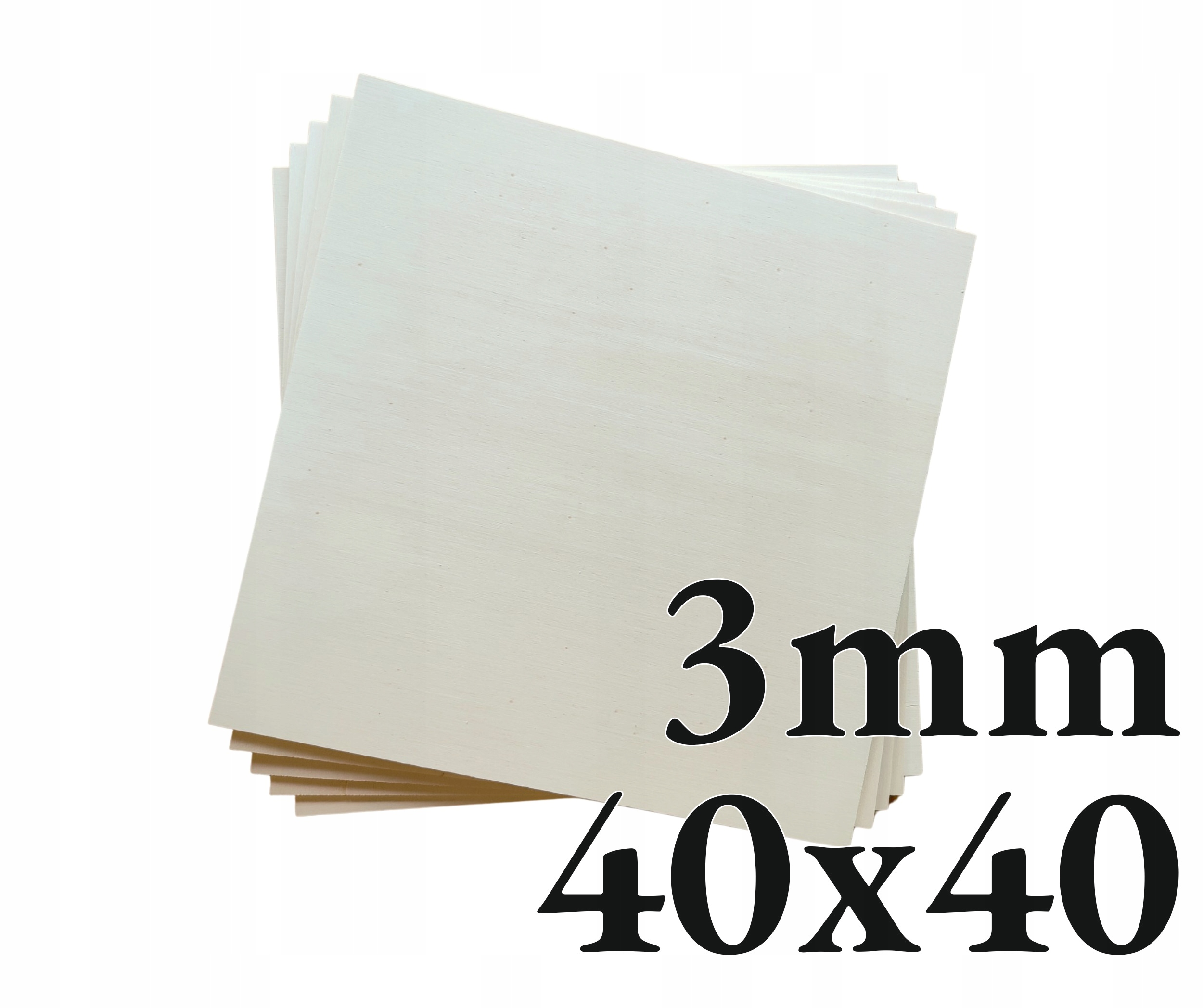 10 x Topolová překližka – Topol – 3 mm – 40 cm x 40 cm – Onlywood