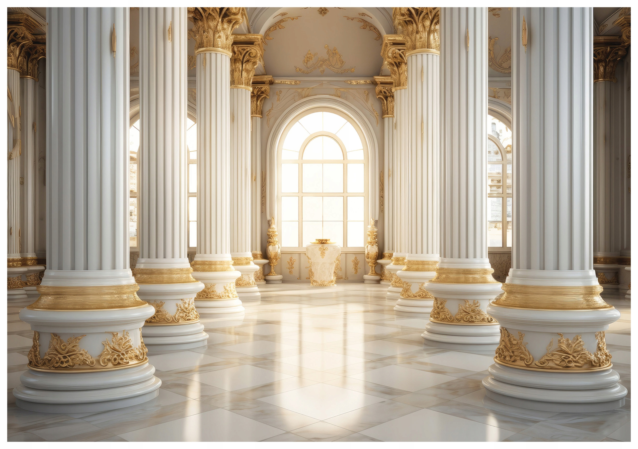 Vliesová fototapeta Mramor a zlato Sloupy Oblouky světla 350x250 lepidlo