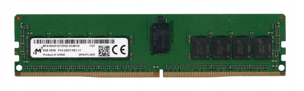 Micron MTA18ASF1G72PDZ-2G3B1 8GB DDR4 2400MHz 2Rx8 PC4-19200 Reg Ecc