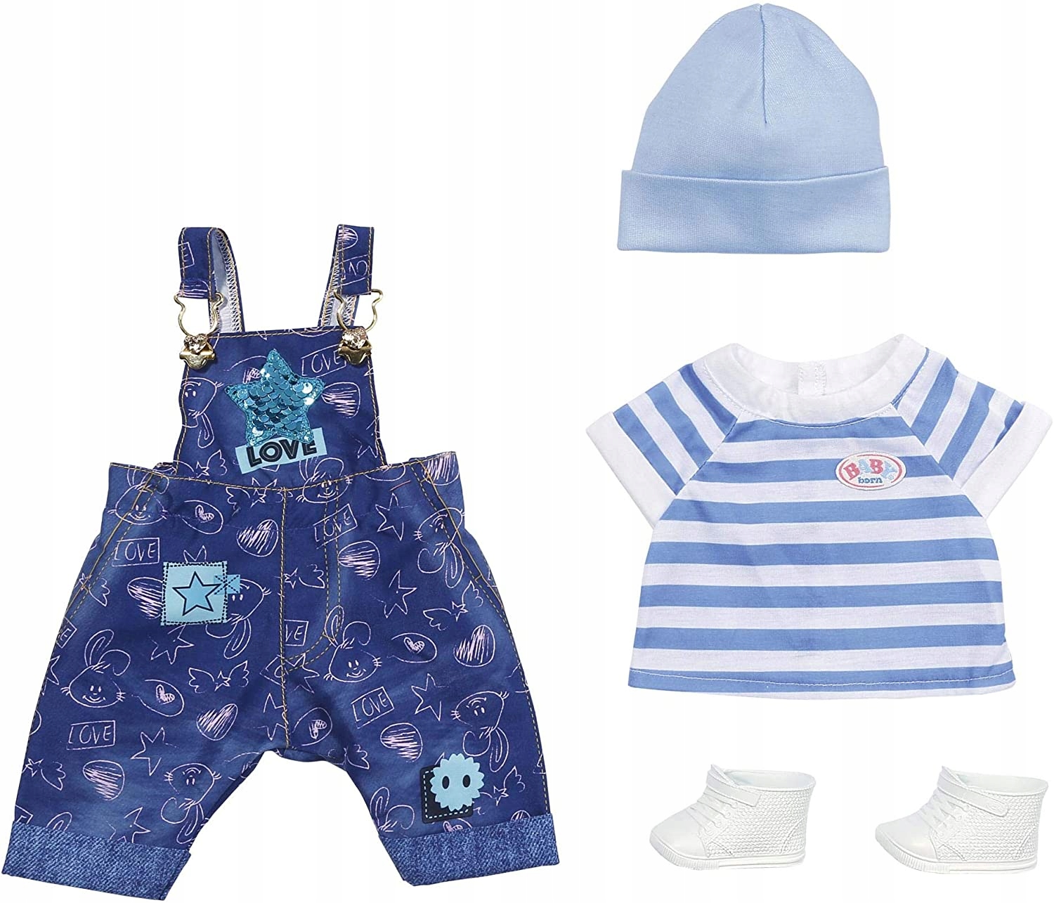 Baby Born Ubranko dla Lalki Deluxe 43cm Ogrodniczki Jeansowe