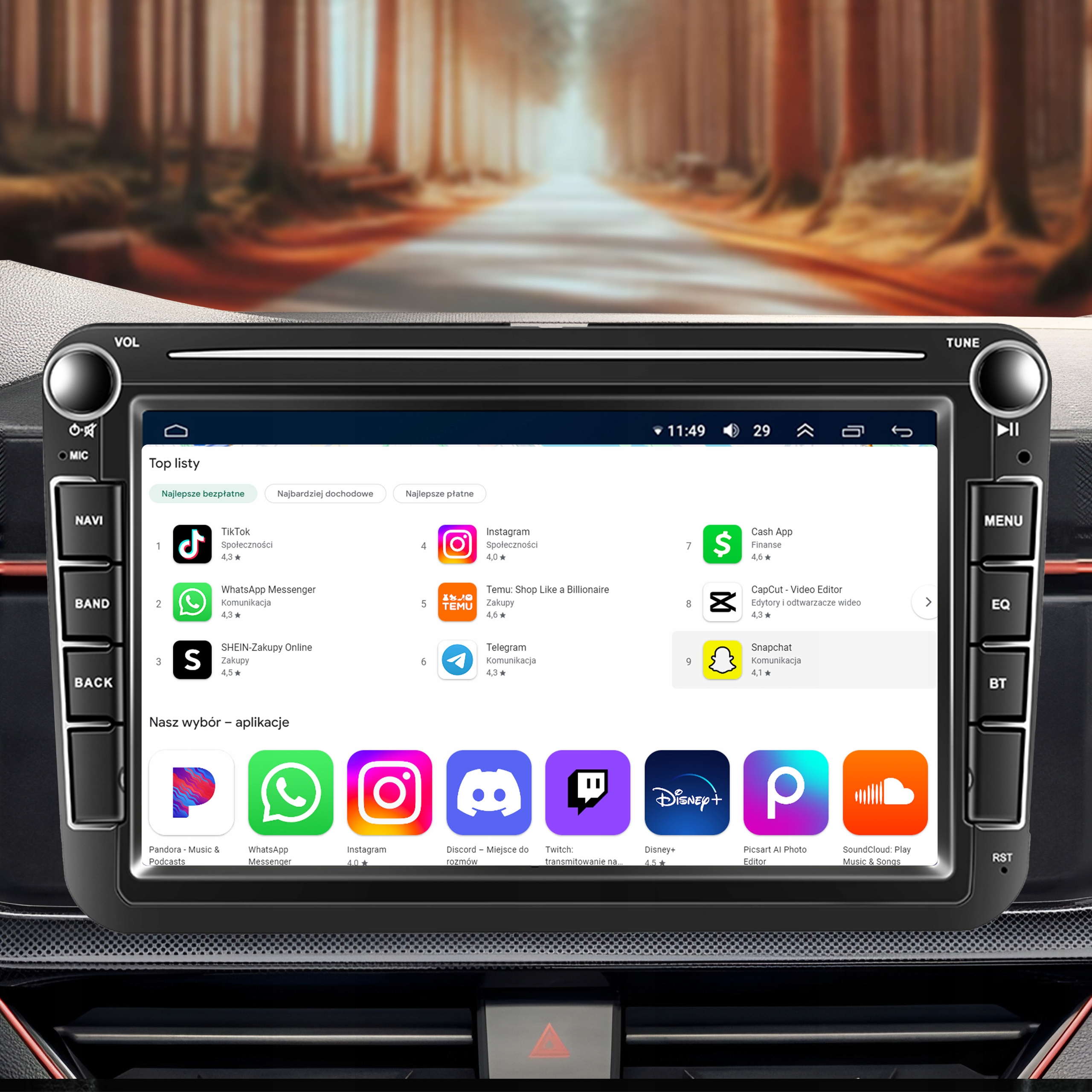 RADIO VW PASSAT B6 B7 GOLF 5 V 6 VI GPS SEAT GOLF 2 DIN 2GB/32GB ANDROID 13 Marka ALLNOEL