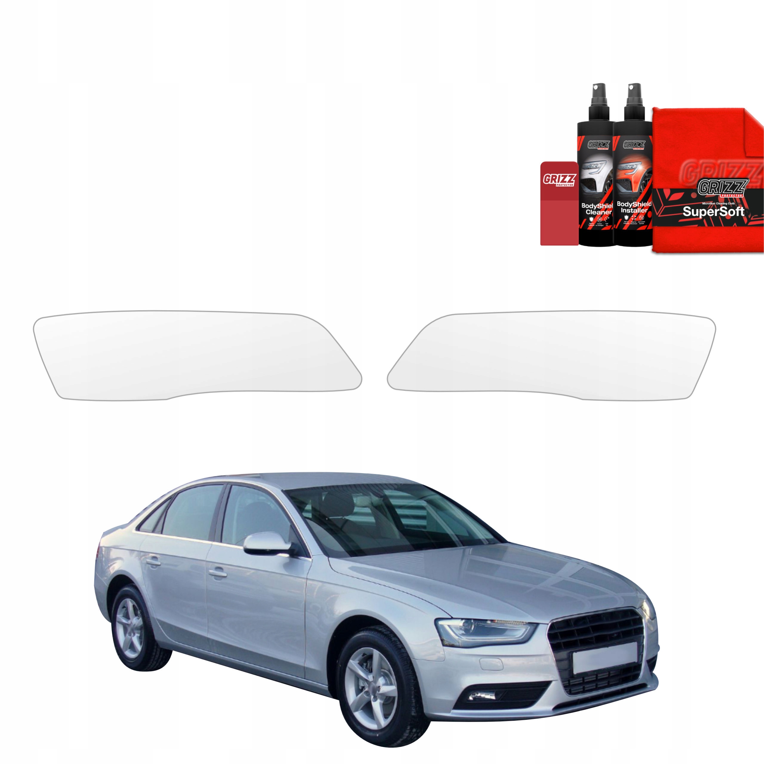 2v1 Fólie Ppf dýha na lampy pro Audi A4 B8 Sedan Facelifting (2011-2015)