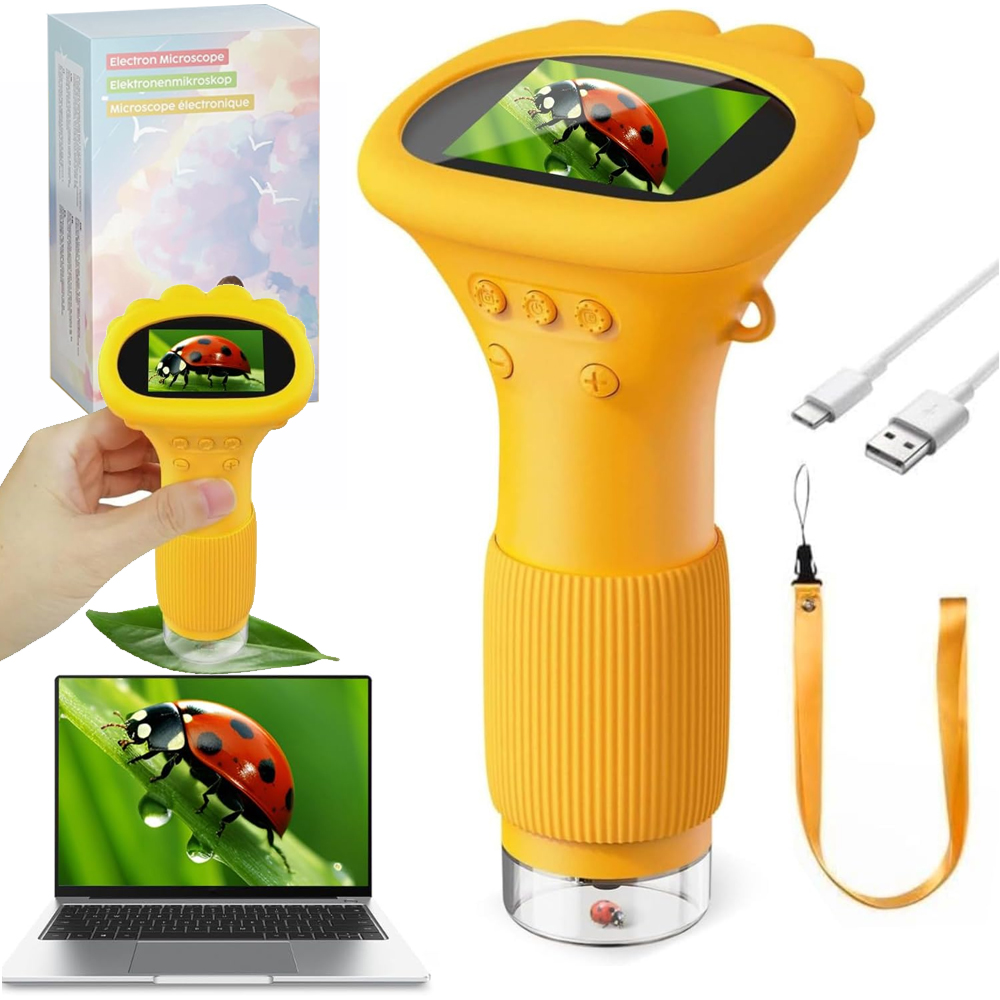 Kapesní Digitální Mikroskop Pro Děti Dárek Led Usb Zvětšení 1000x