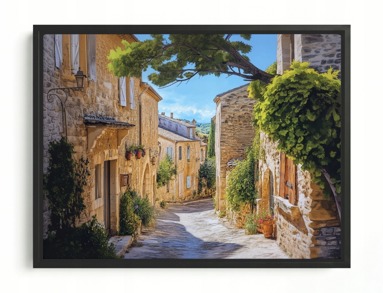 Obraz Rám American Box Provence Ulička Kamínky Francie Léto 100x75