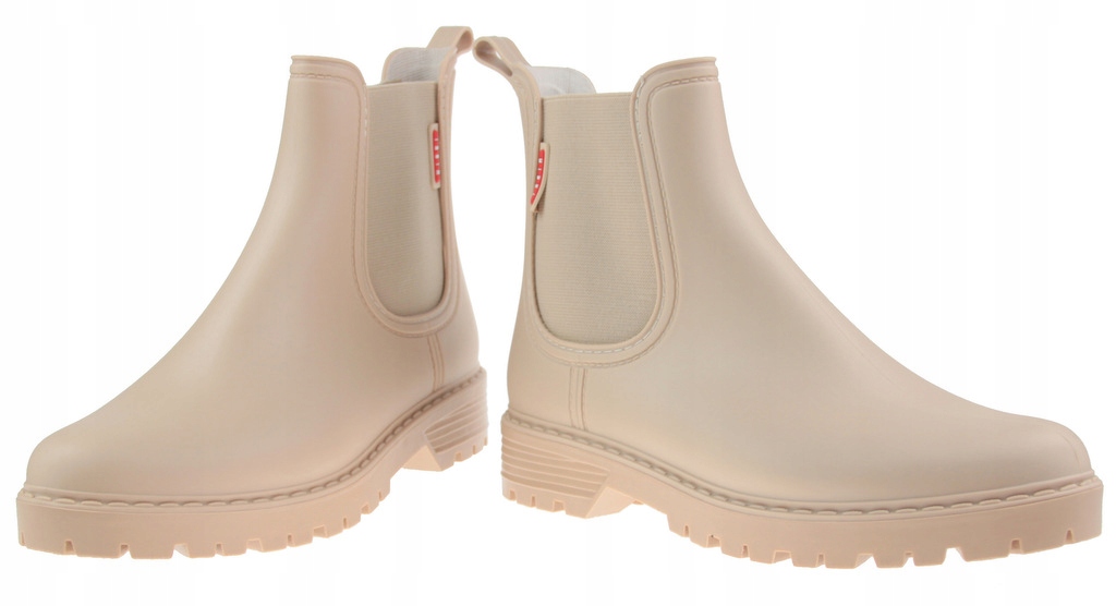 KALOSZE SZTYBLETY KRÓTKIE MELISKI BEŻOWE MAT r. 37 Kolor beżowy