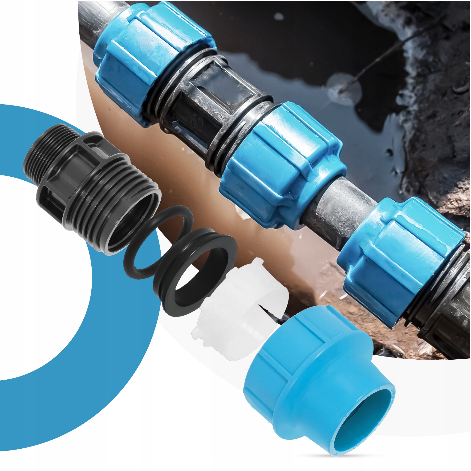 Złączka PE 40x3/2 GZ (1 1/2) Kształtka PN16 SKRĘCANA Rur Wodociągowa Złącze Waga produktu z opakowaniem jednostkowym 0.18 kg