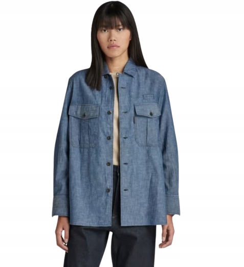 G-star Raw Džínová Košile S Kapsami A Knoflíky, Modrá, Jyd