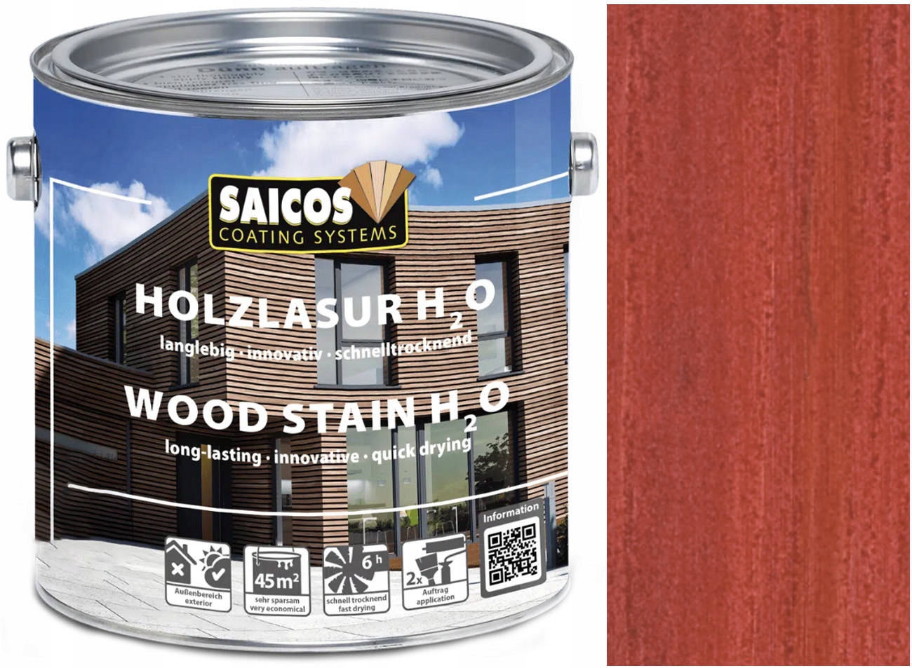 Saicos Vodní lazura Švédská Červená 0630 2,5L