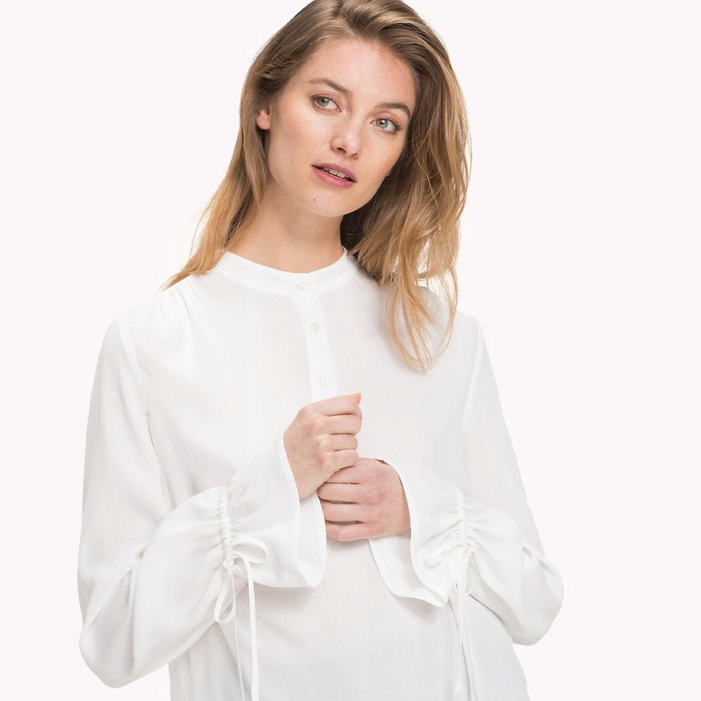 Tommy Hilfiger Bílá Bluzka S Vázáním Na Rukávech (40)