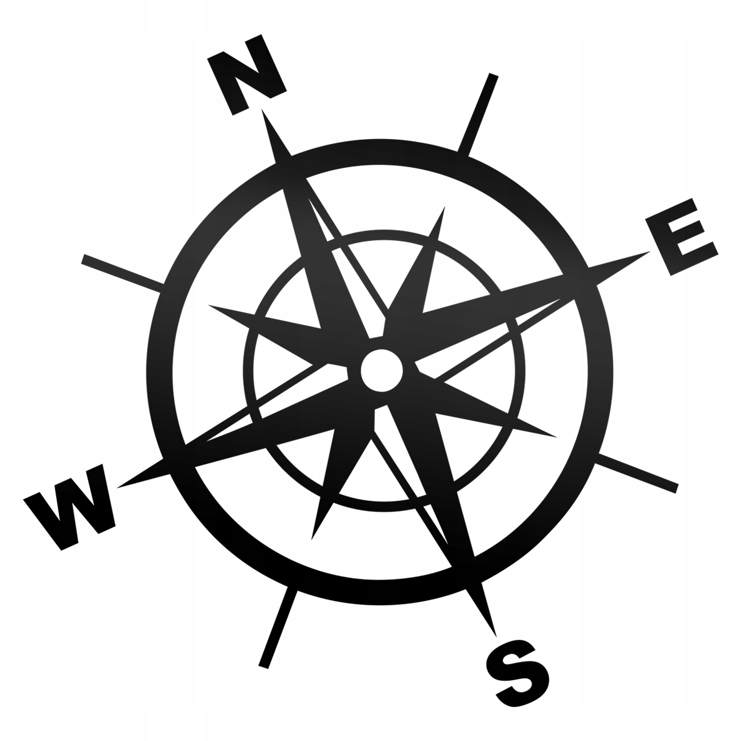 Róża Wiatrów Odblaskowa Naklejka Na Auto Czarna