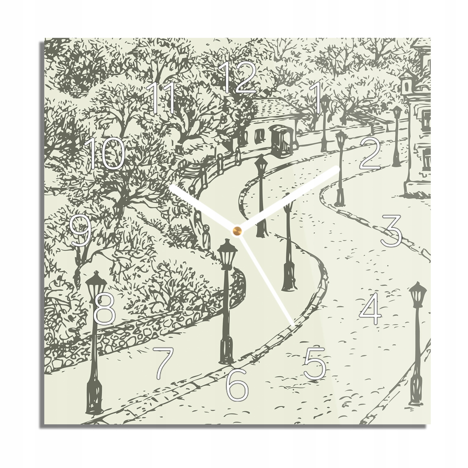 

Ulica drzewa grafika foto-zegar nowoczesny 30x30
