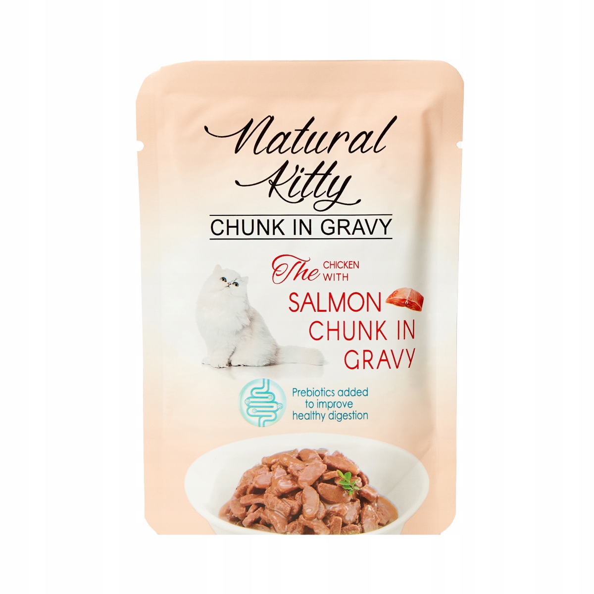 Natural Kitty Premium mokré krmivo pro kočky kousky kuřecí losos 24x85 g