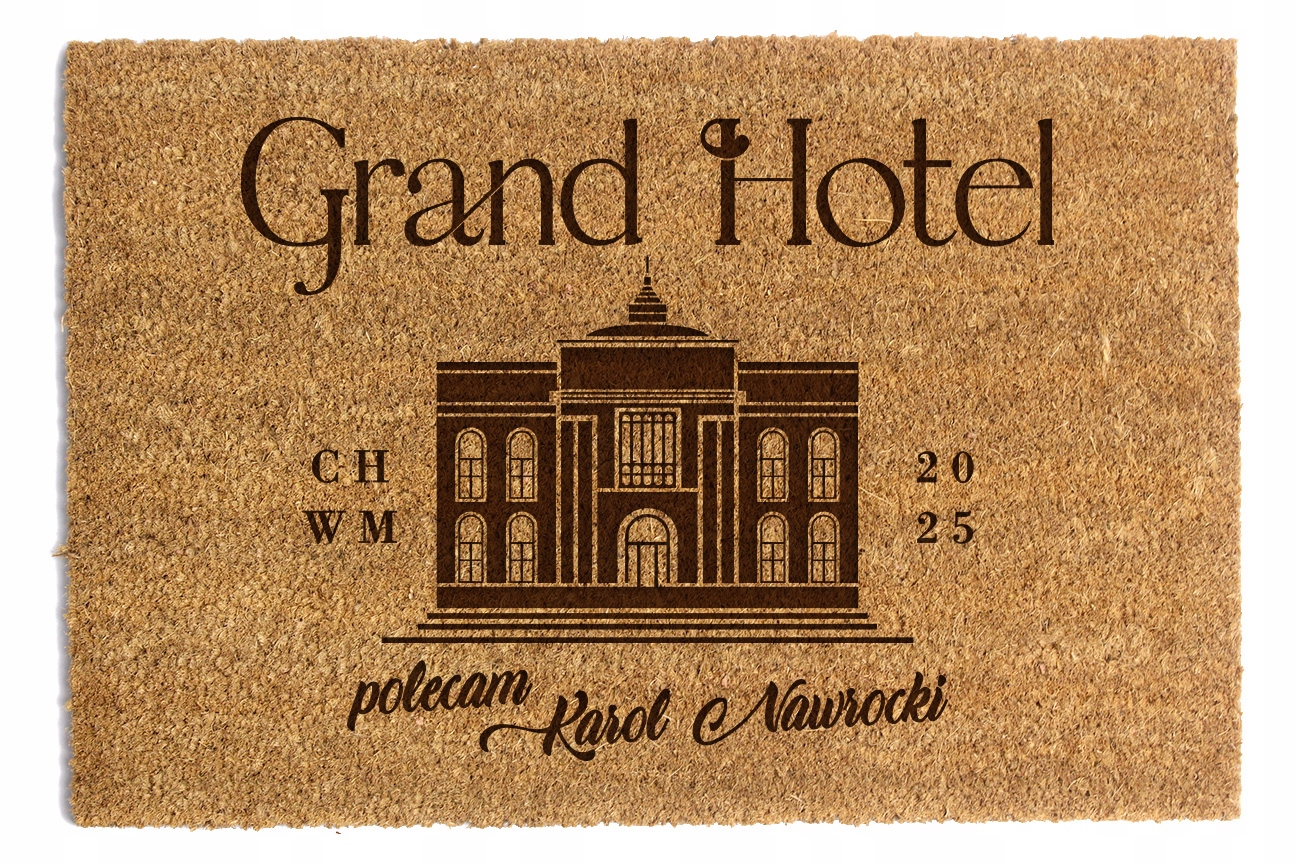 Stěrač Pod Dveře 60 x 90 cm Grand Hotel Doporučuji Karol Nawrocki