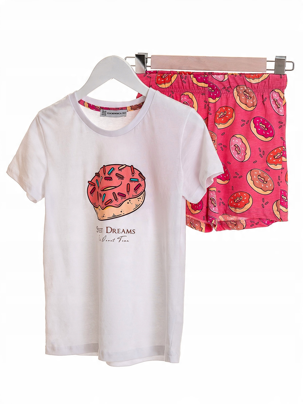 

Piżama dziewczęca bawełna Krótka Donut Ładna 128