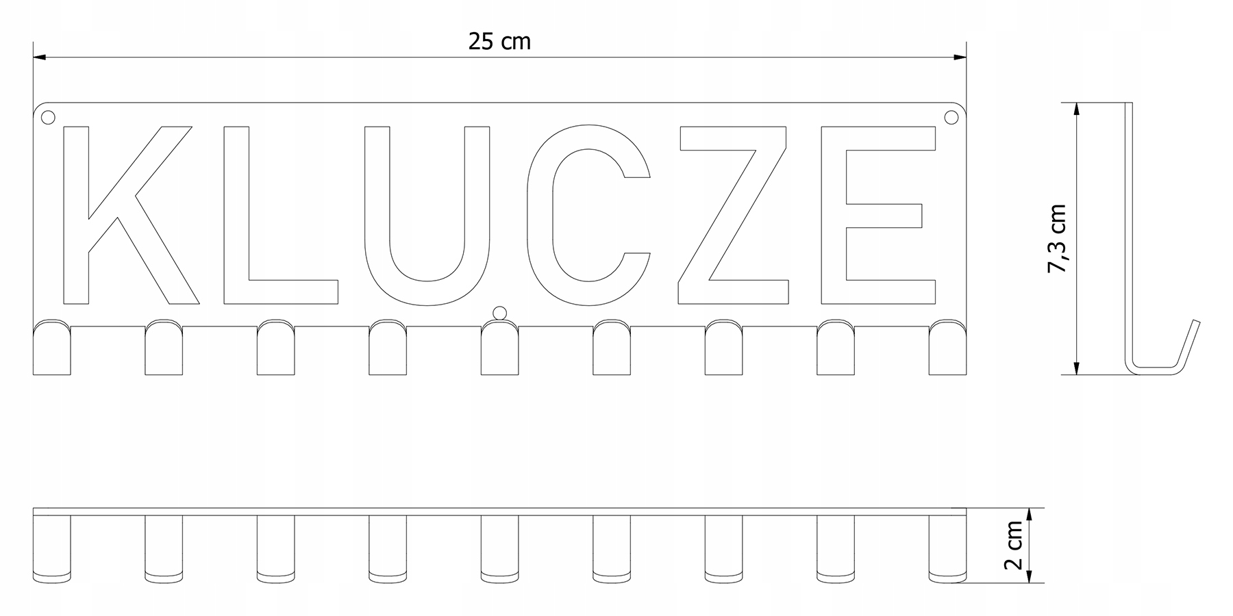 WIESZAK ŚCIENNY NA KLUCZE 9 HAKÓW DESIGM Marka DesigM