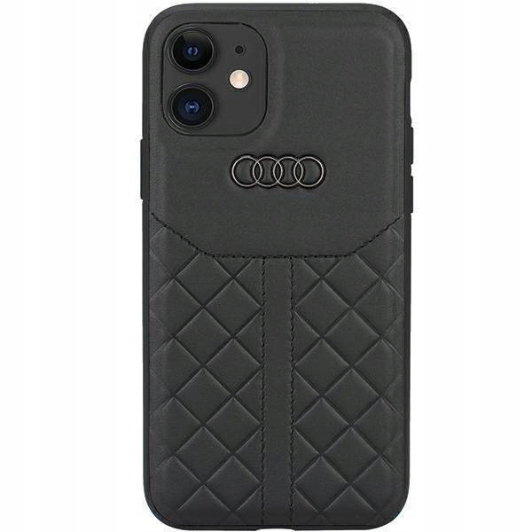 Pouzdro Audi z pravé kůže pro iPhone 12/12 Pro 6,1" černé/černé