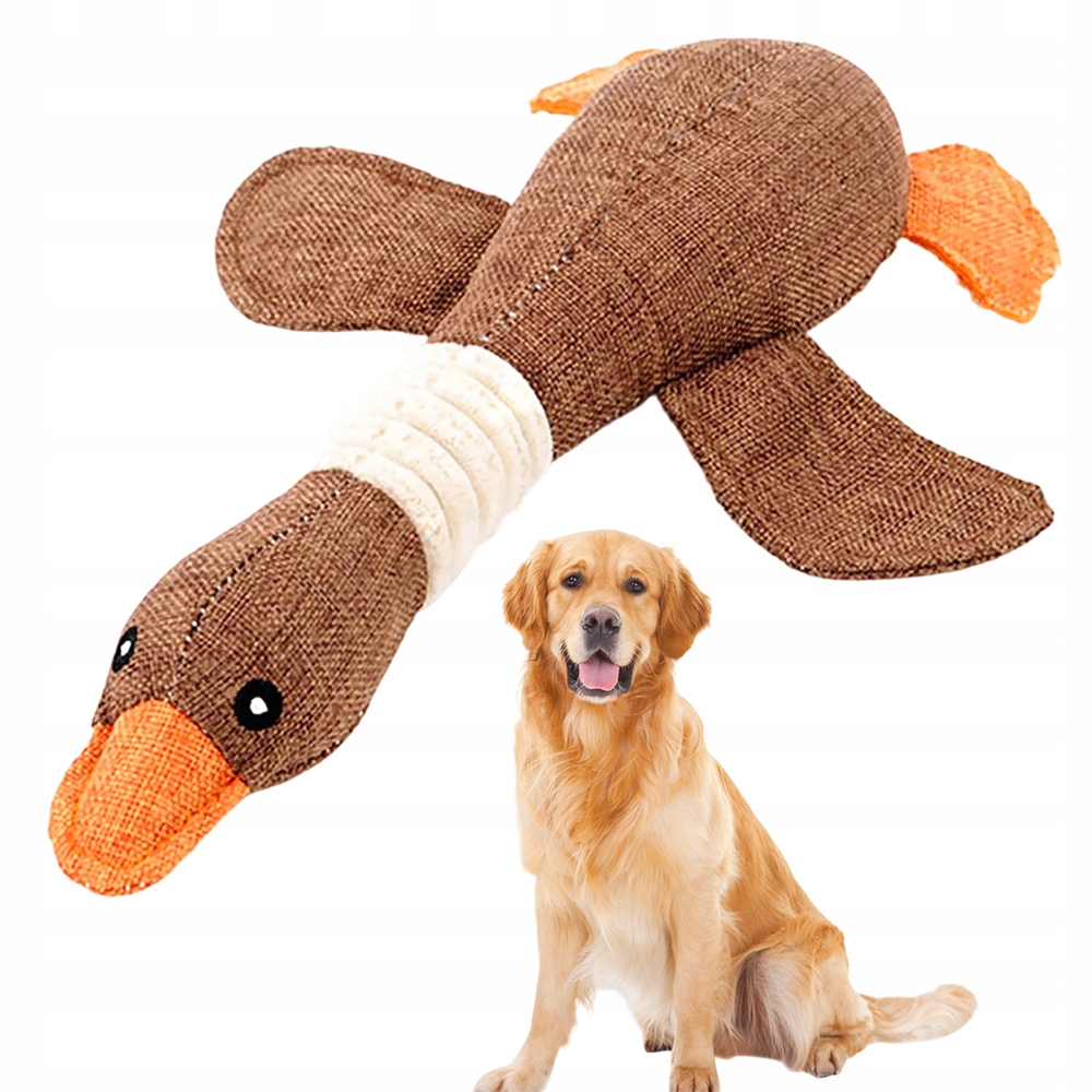 Levně Hračka Pro Psy Pro Kočky Plyšová, Měkká, Odolná, 32 CM, Husí Hnědá