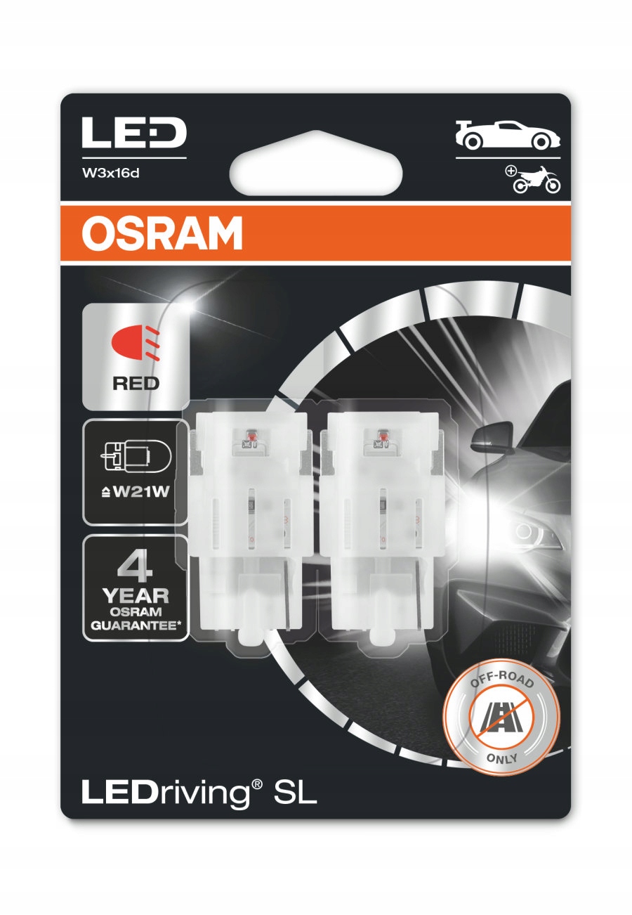 

Żarówki Osram Led W21W Czerwona Red 7505DRP-02B