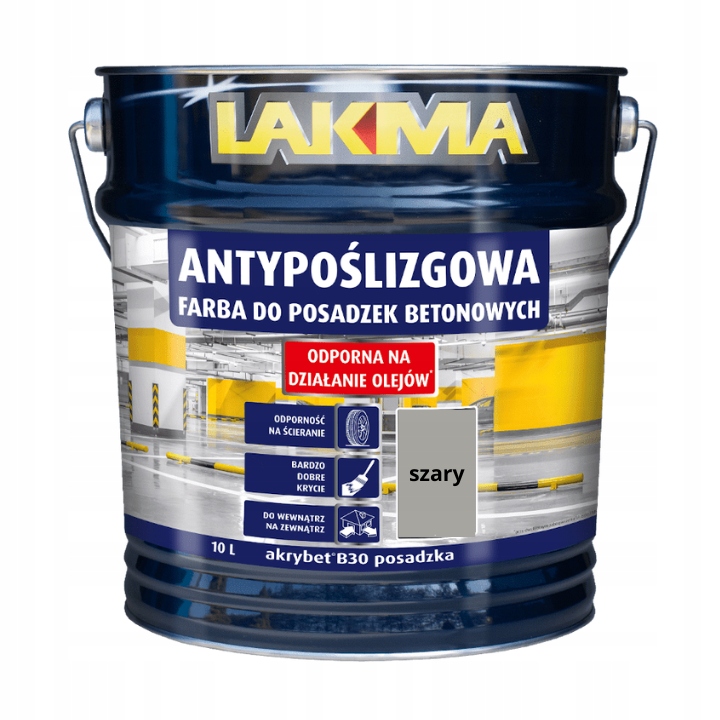Farba Do Posadzek-betonu Akrybet B-30 Szary 10L Lakma