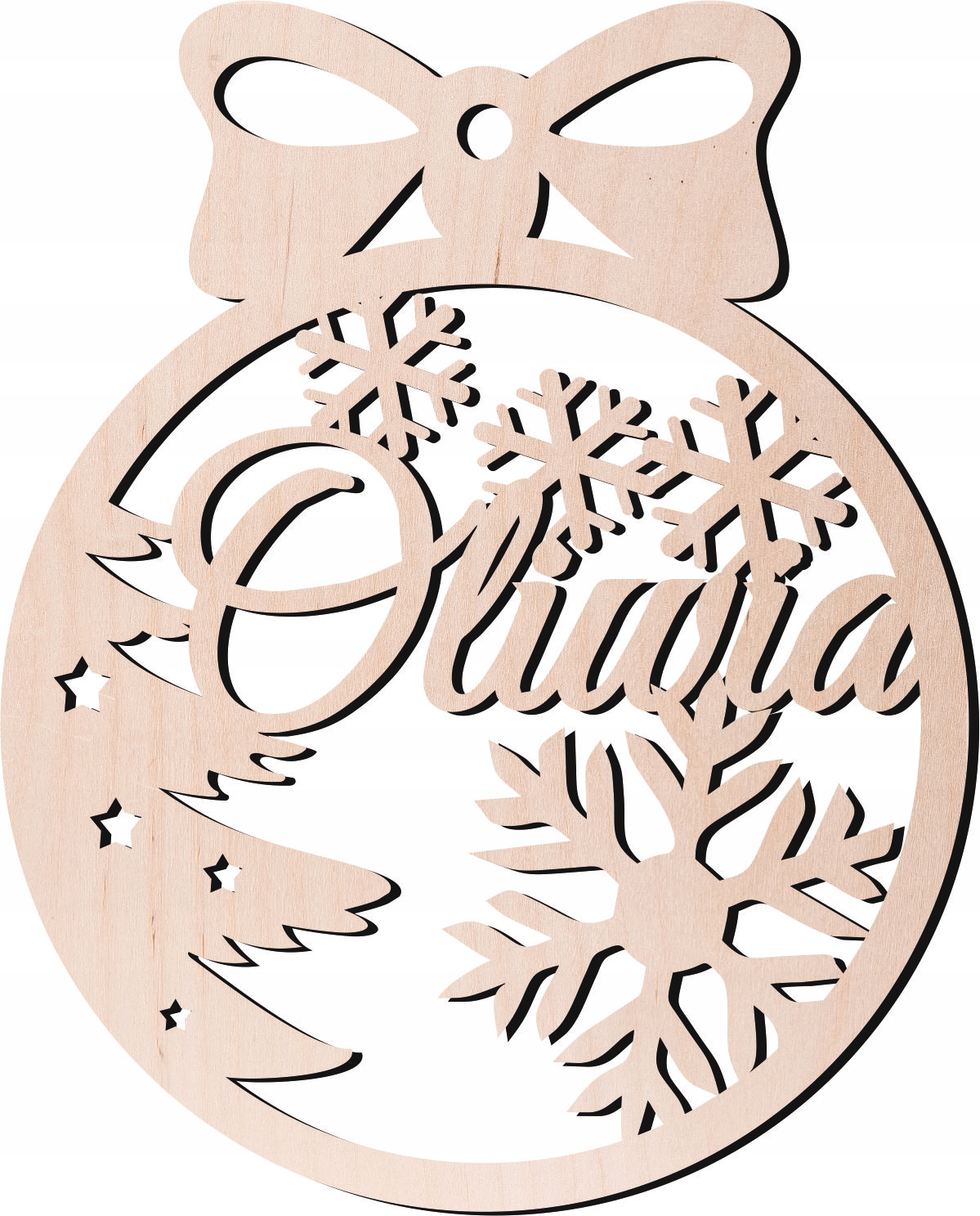 

Drewniana Bombka z imieniem na choinkę święta