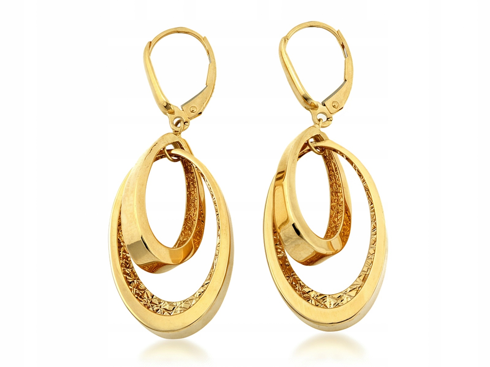 Dámské náušnice 585 velké pohyblivé oválné pro ni na Valentýna