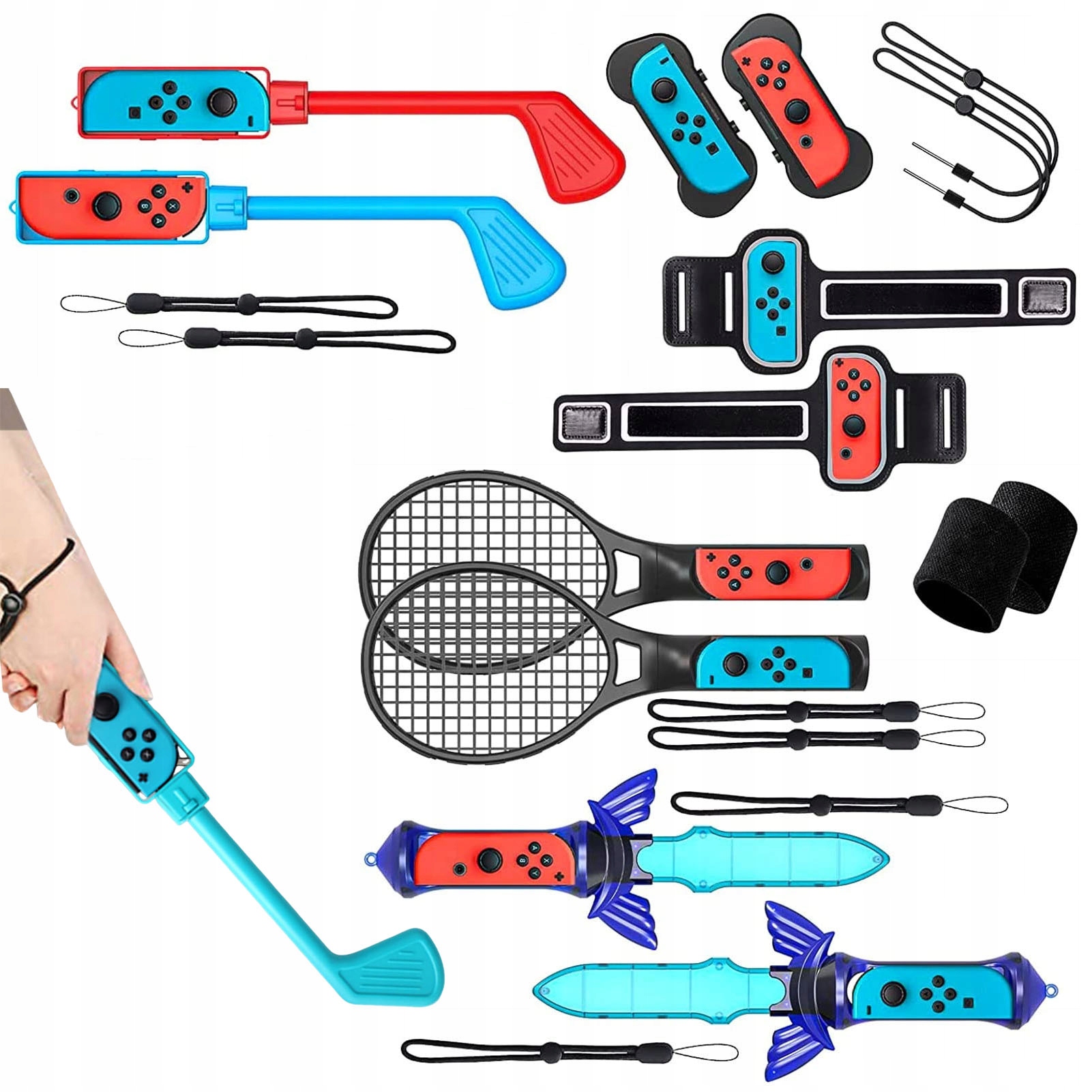 12w1 Zestaw Akcesoriów Sportowych do Switch Oled Golf Tenis