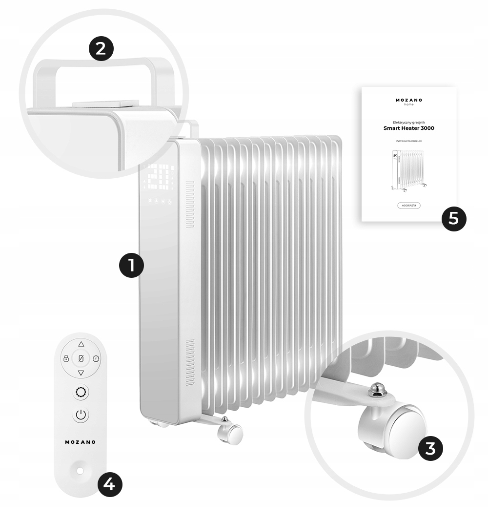 GRZEJNIK ELEKTRYCZNY OLEJOWY 3000W 13 ŻEBER WiFi Rodzaj olejowy