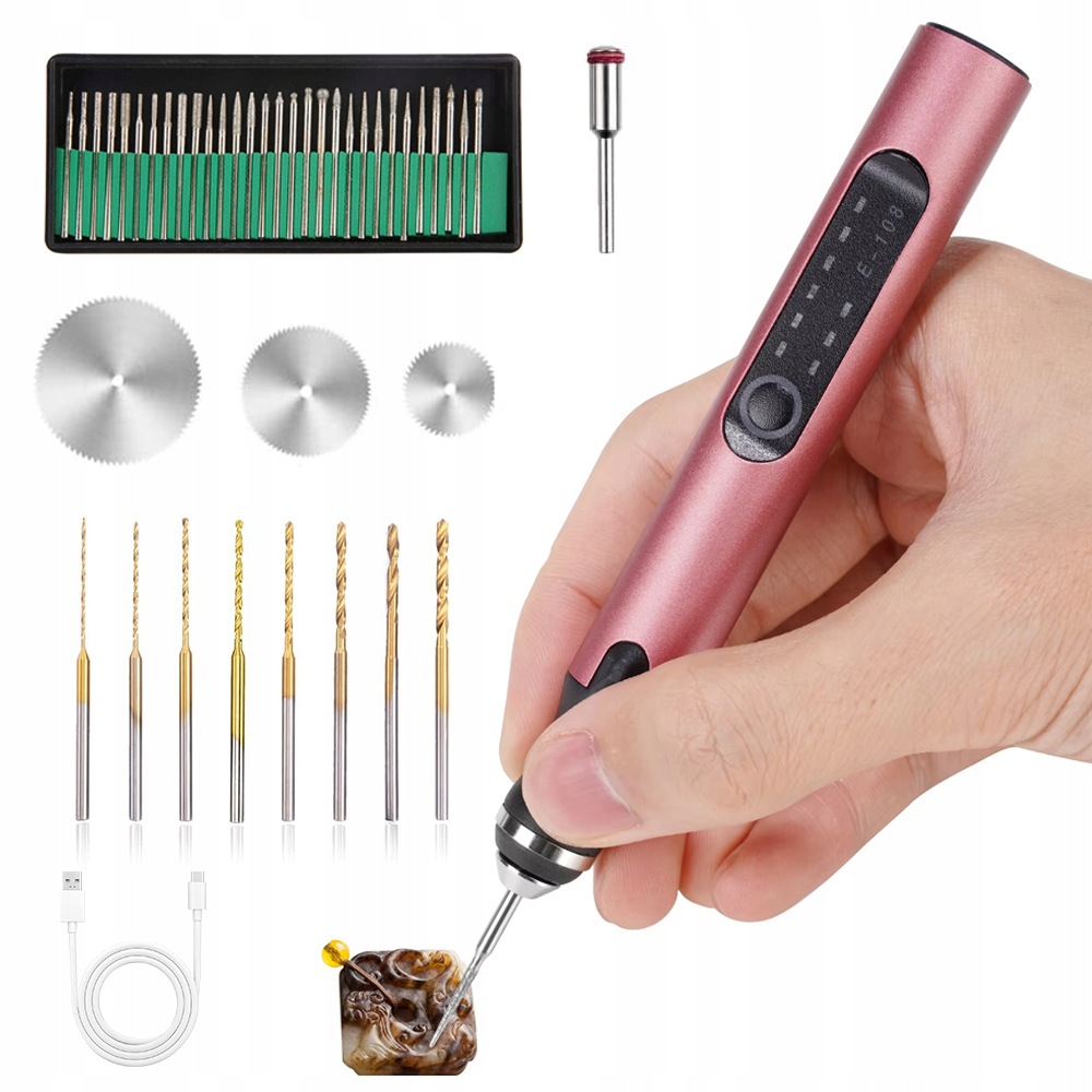Mini Bruska Gravírování Malá Frézka Vrtačka Usb Ruční 3 Rychlostní Stupeň Pro Modely