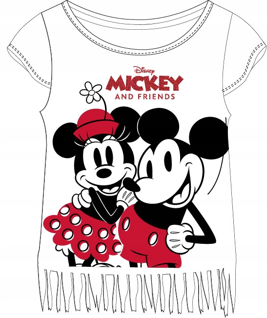 

T-shirt Koszulka Myszka Minnie Frędzle Biała 164