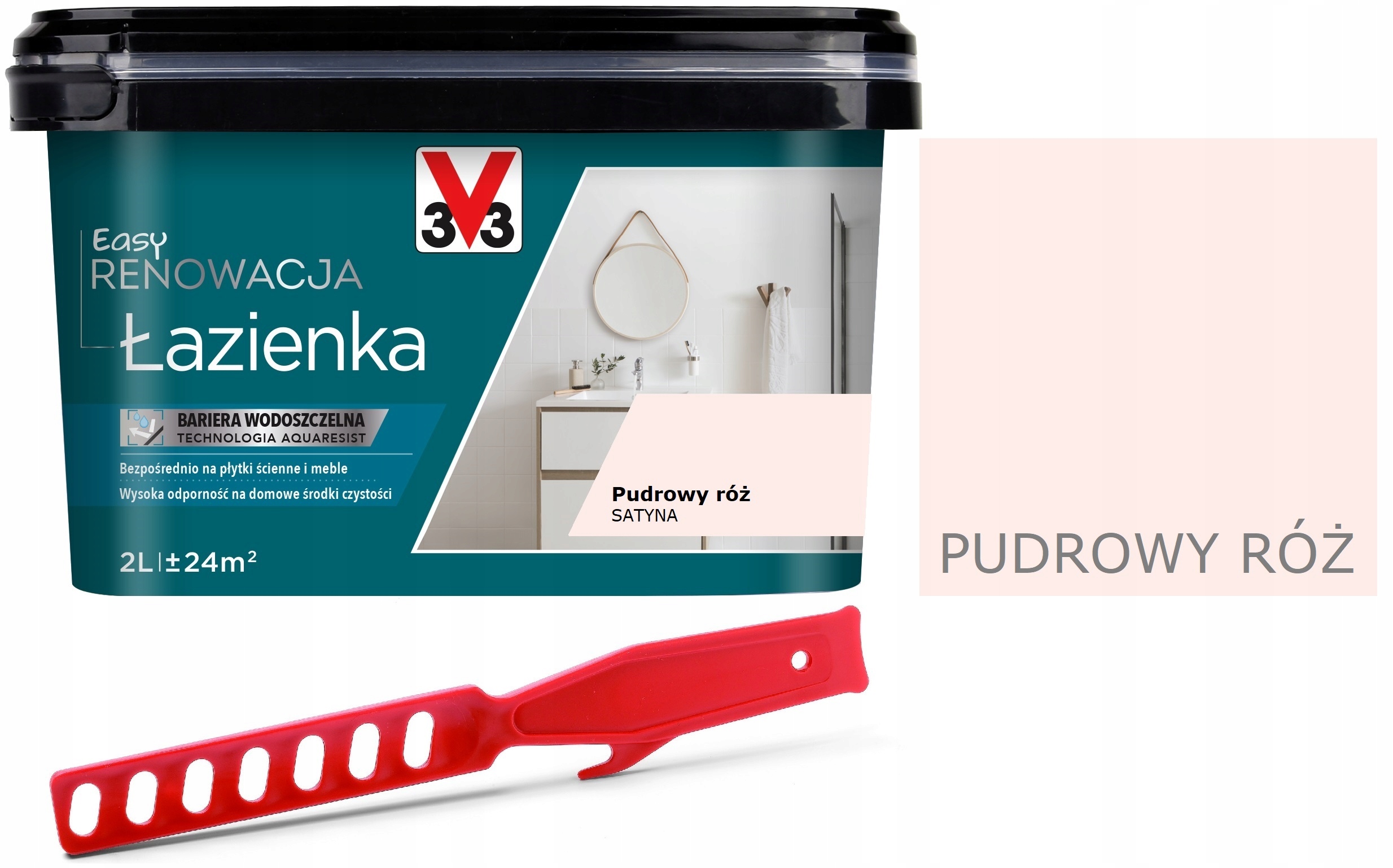 V33 Farba RENOWACJA płytki ceramiczne PUDR. RÓŻ 2L Marka V33