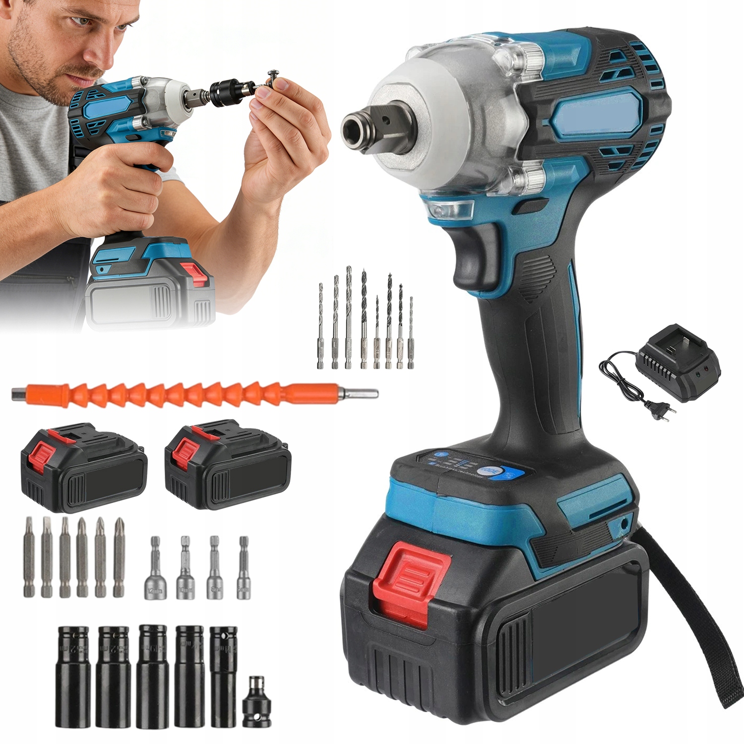 Příklepový Klíč 300 Nm S Led Lampou Pro Práci Na Tmavých Místech