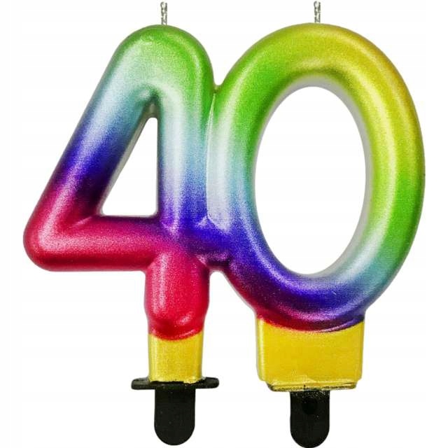 

świeczka na Tort tęczowa Urodziny 40 lat