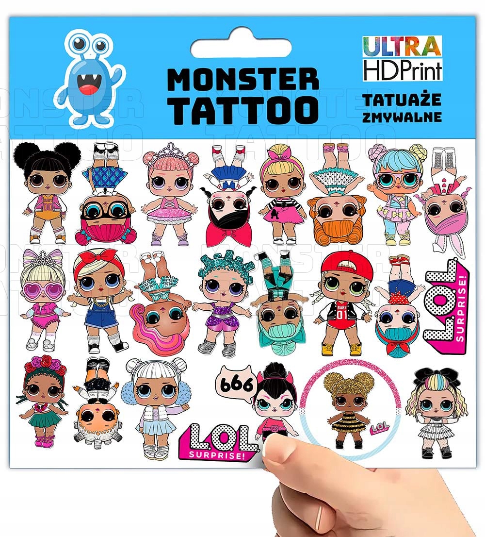 TATUAŻE ZMYWALNE TYMCZASOWE DLA DZIECI LOL SURPRISE LALKI WZORY ORYGINALNE Marka Inna