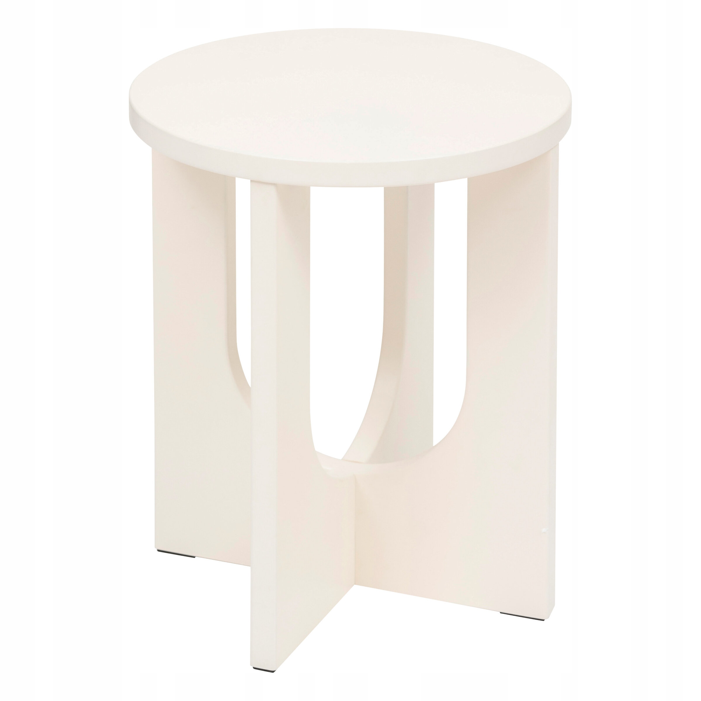 Pomocný Konferenční Stolek Okragły Béžový Mdf Do Obývacího Pokoje Ložnice Ø 40 cm