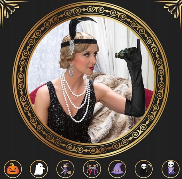 AKCESORIA DAMSKIE RETRO STYL GATSBY PERŁY WACHLARZ PRZEBRANIE LATA XX 5 EL. Marka inny