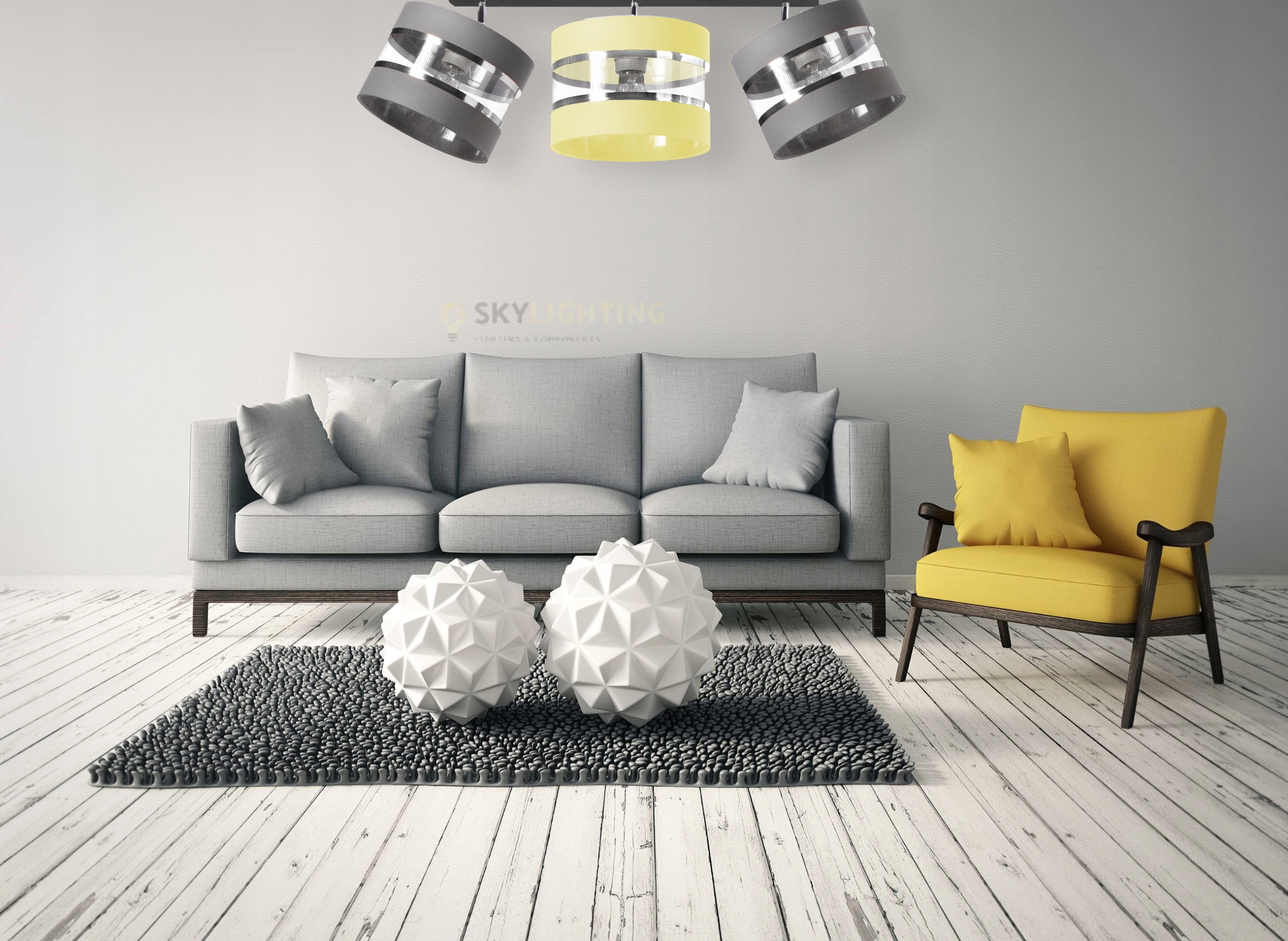 LAMPA SUFITOWA WISZĄCA VIRE 2pł PLAFON E27 LED Szerokość produktu 46 cm