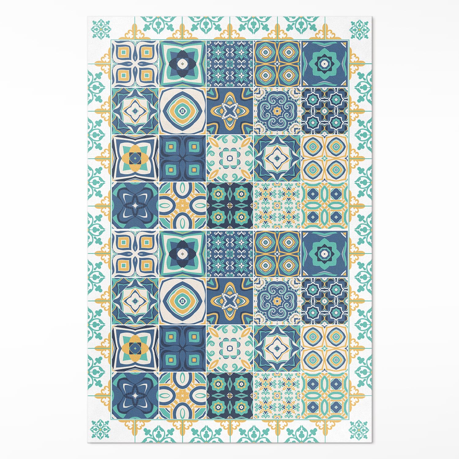 Pvc koberec Do Obývačky Španielske dlaždice vzorovaná mozaika Veľký 140x210 cm