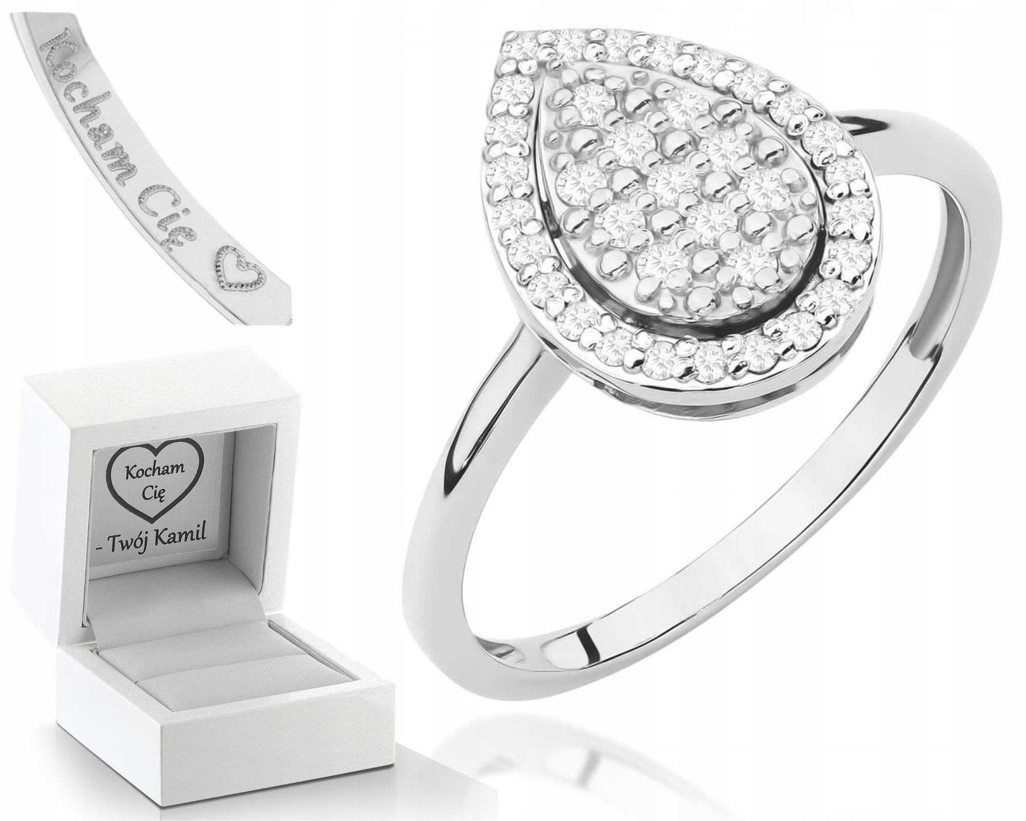 Bílý Zlatý Prstýnek S Diamanty