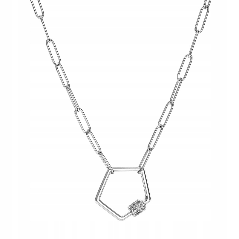 Stříbrný náhrdelník Ag 925 rhodiovaný pětiúhelník N05140