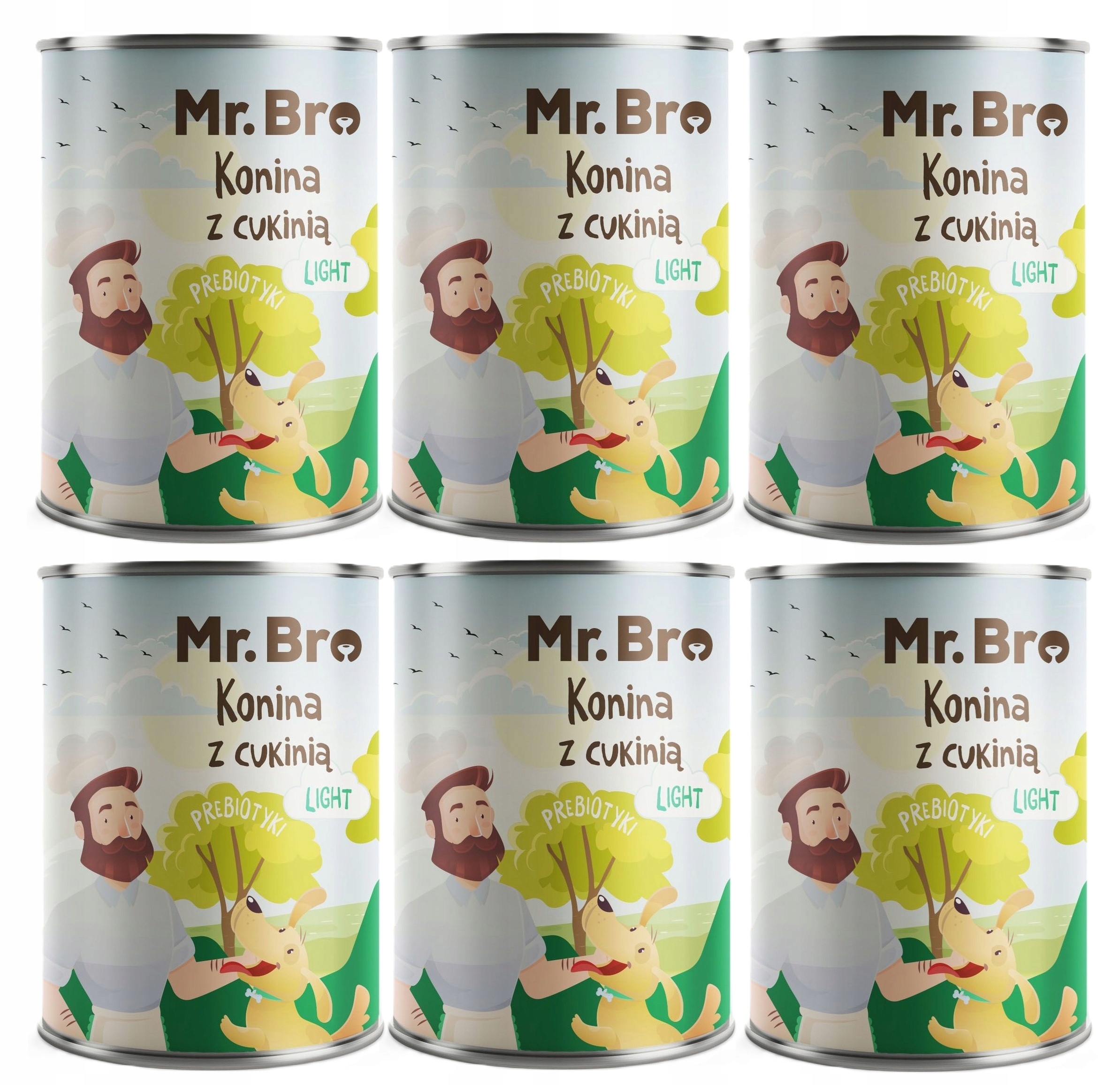 Mr. Bro mokra karma dla psa Konina Z Cukinią Light z prebiotykami 6x400g