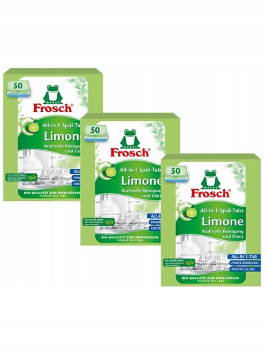 Levně 3x Tablety do myčky Frosch All in One Tabs Lime XL 50 kusů