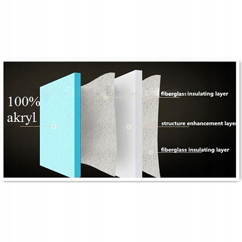 WANNA WOLNOSTOJĄCA RICA 513A CZARNA PRZELEW CHROM 150x75 CM Wysokość produktu 72 cm